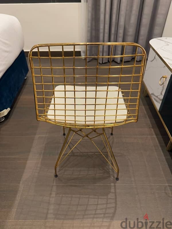 For Sale: Gold Metal Mesh Designer Chair 3