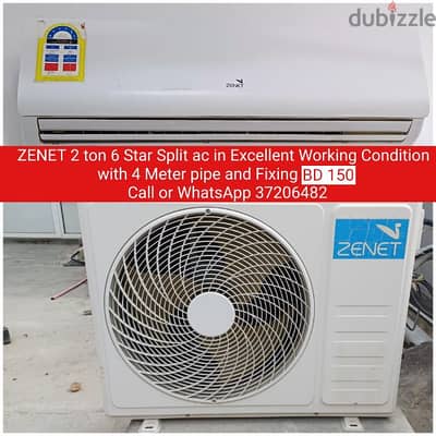 ZENET 2 ton split ac and other items for sale with fixing