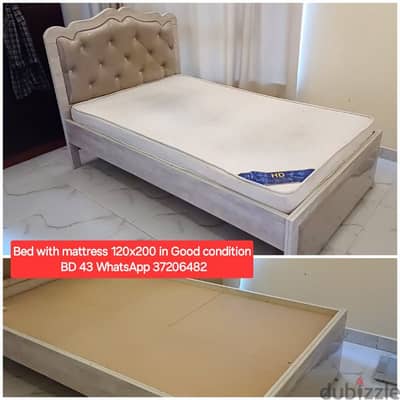 120×200 cm Bed with Mattress and other items for sale with Delivery