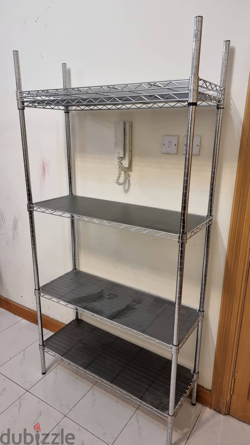 4 Tiers Heavy Duty Chrome Wire Shelving 1