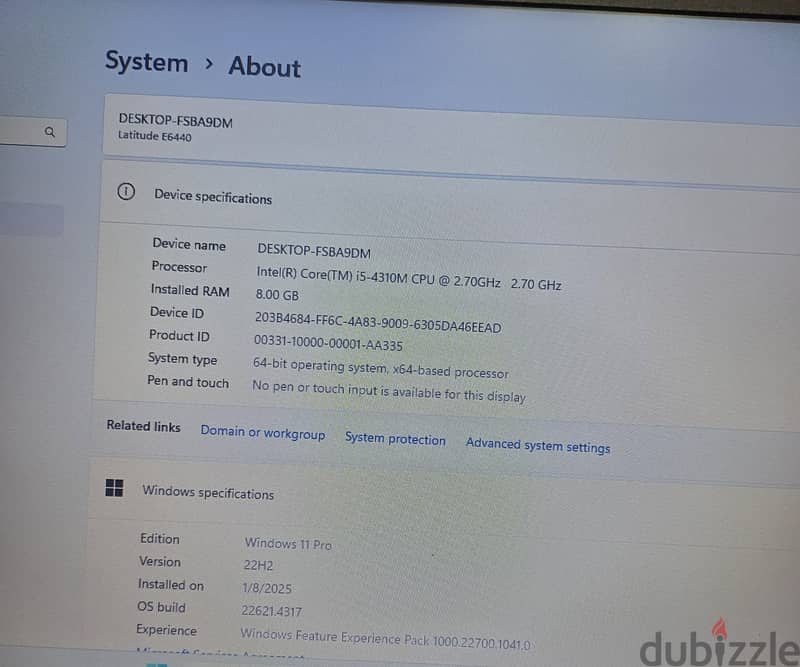 Hello i want to sale my laptop dell core i5 ram 8gb ssd 128 gb  share 2