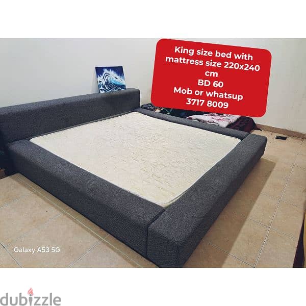 Double bed with mattress and other household items for sale 8