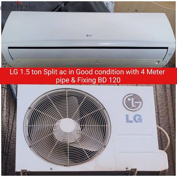 Split ac and other items for sale with Delivery and fixing 2