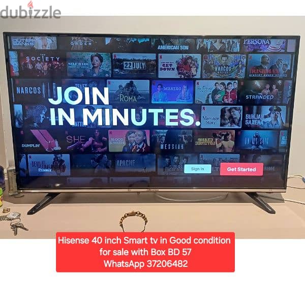 Hisense 40 inch smart tv and other items for sale with Delivery 0