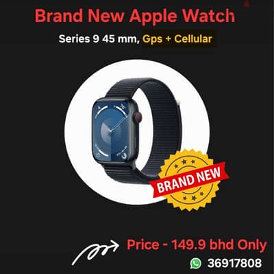 Brand New Apple watch Series 9 45mm, Gps + Cellular!!!! (No Contract)