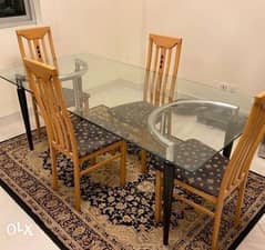 food table with chairs for sale like a new one 0