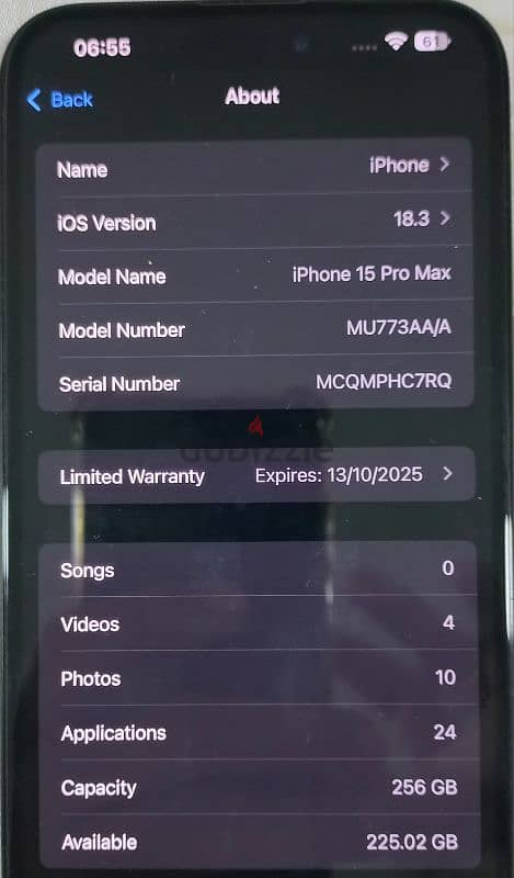 iphone 15 pro max 256 GB 5