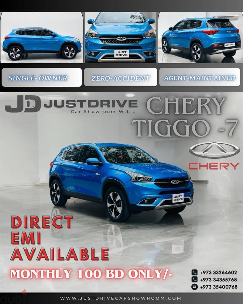 DIRECT EMI FOR CHERY TIGGO-7 2019 MODEL SINGLE OWNER & ZERO-ACCIDENT 0