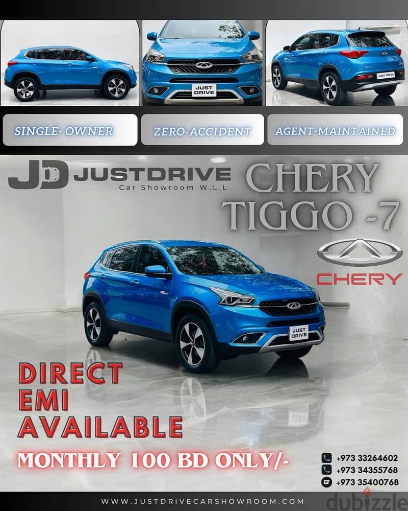 DIRECT EMI FOR CHERY TIGGO-7 2019 MODEL SINGLE OWNER & ZERO-ACCIDENT 1