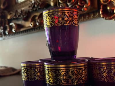 Moroccan-Style Tea Purple Set– Never Used, 6 Bd!! (Pairing Offer Av. )