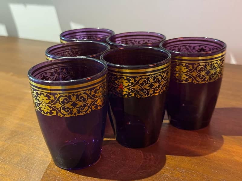 Moroccan-Style Tea Purple Set– Never Used, 6 Bd!! (Pairing Offer Av. ) 6