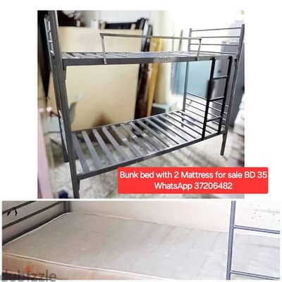 Bunk Bed with mattress and other items for sale with Delivery