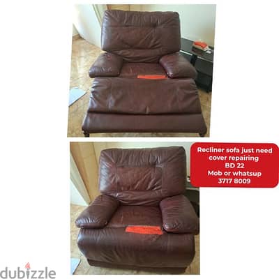 Recliner sofa and other household items for sale with delivery