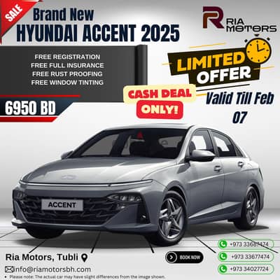 Hyundai Accent  2025 Brand New (Limited Time Offer)