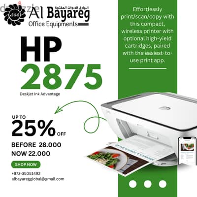 Maximize Productivity with the HP 2875: Now Up to 25% Off!