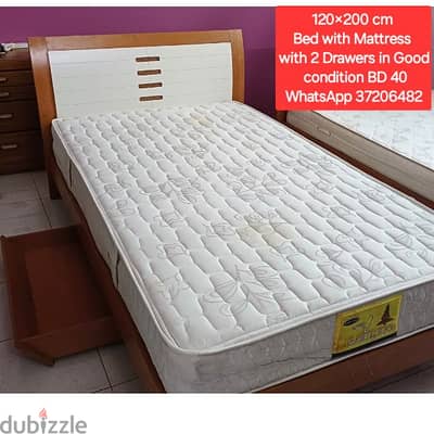 Double bed with mattress and other items for sale with Delivery