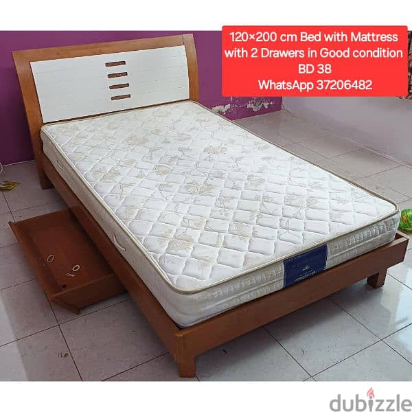 Double bed with mattress and other items for sale with Delivery 1