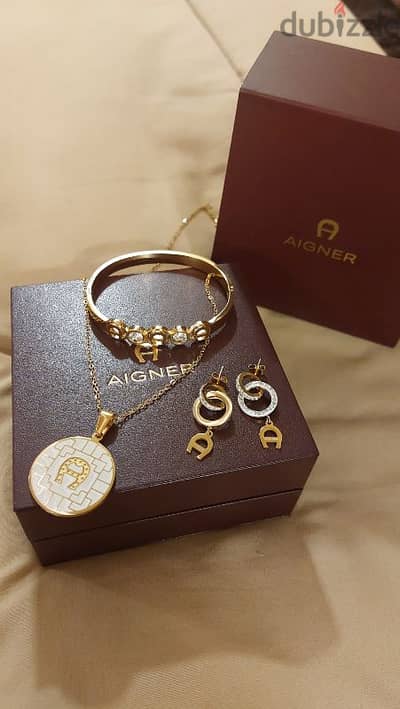 Aigner Necklace, Earrings and Bangle