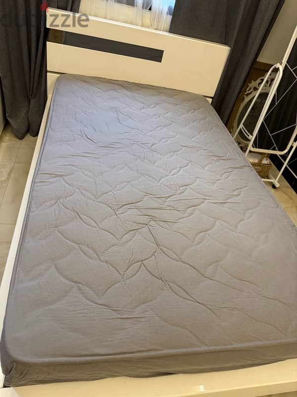 white bed  plus mattress 1