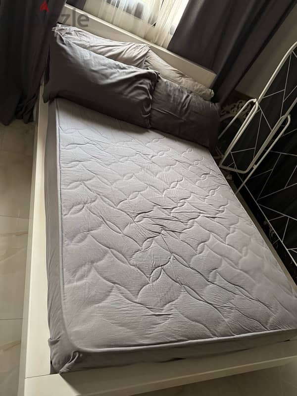 white bed  plus mattress 2