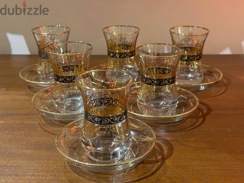 Nazlı Kristal Tea Set– 18 pieces / (Never Used)/ Stunning Price 8 Bd ! 8