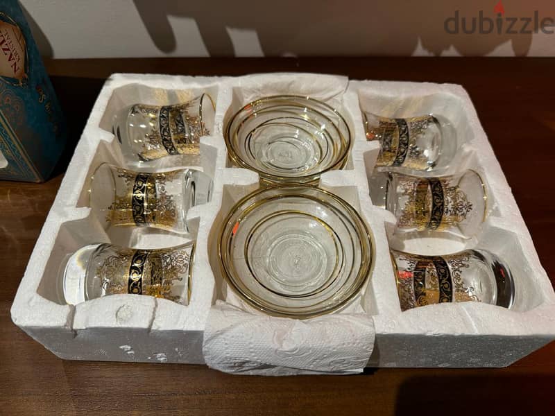 Nazlı Kristal Tea Set– 18 pieces / (Never Used)/ Stunning Price 8 Bd ! 9