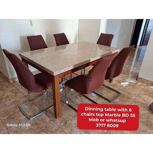 Dinning table with 8 chairs and other household items for sale 9