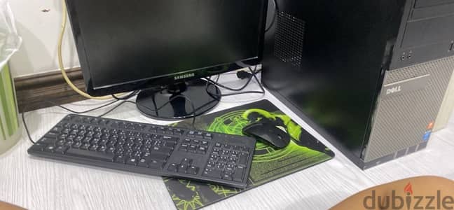 office pc monitor keyboard mouse and mouse pad bundle