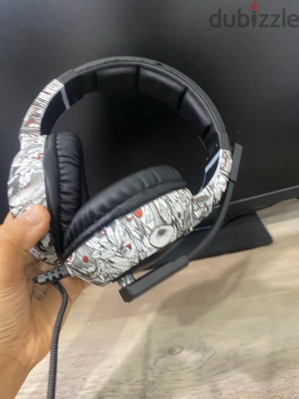 omnikun gaming head set camo gray 2