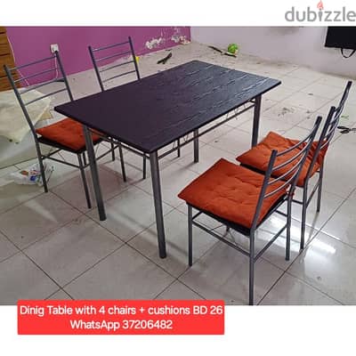 Dining table with 4 chairs and other items for sale with Delivery