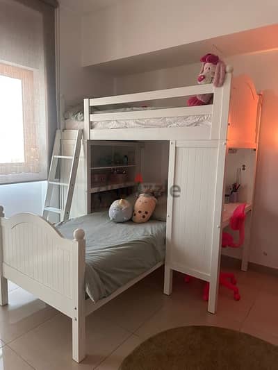 kids bunk bed + desk