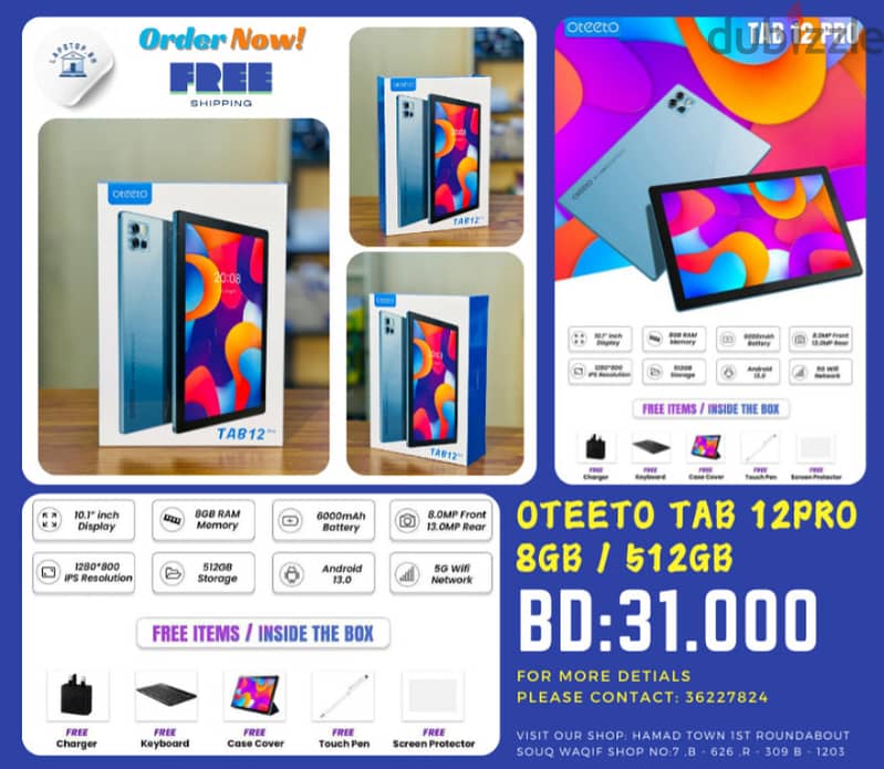 OTEETO TAB 12pro 5G -  8GB / 512GB( BRAND NEW ) 0