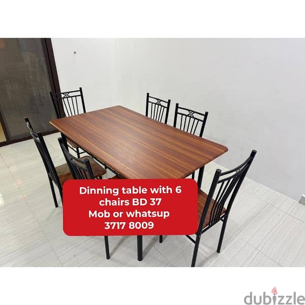 Dinning table 6 chairs and other household items4sale with delivery 9