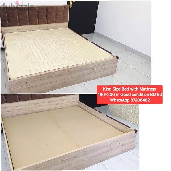 King size Bedd with mattresss and other items for sale with Delivery 10