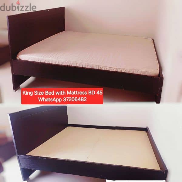 King size Bedd with mattresss and other items for sale with Delivery 11