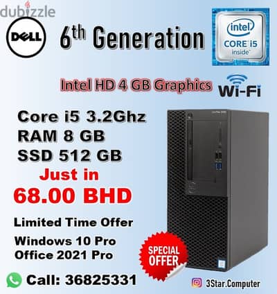 Dell Core i5 6th Gen RAM 8GB SSD 512GB SSD 1Year Warranty Ready To Use