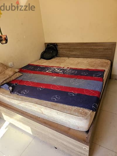 King Size Bed and Mattress, double door shelves