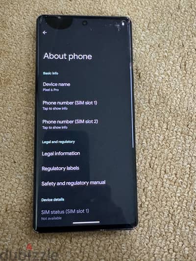 Google Pixel 6 Pro  | 12GB RAM | 256GB display crack