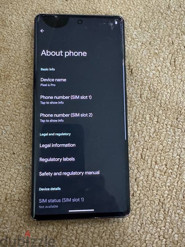 Google Pixel 6 Pro  | 12GB RAM | 256GB display crack 0