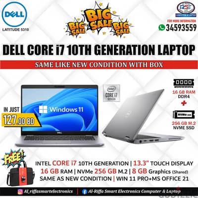 Special Offer DELL i7 10th Generation Laptop Same Same as New 16GB RAM