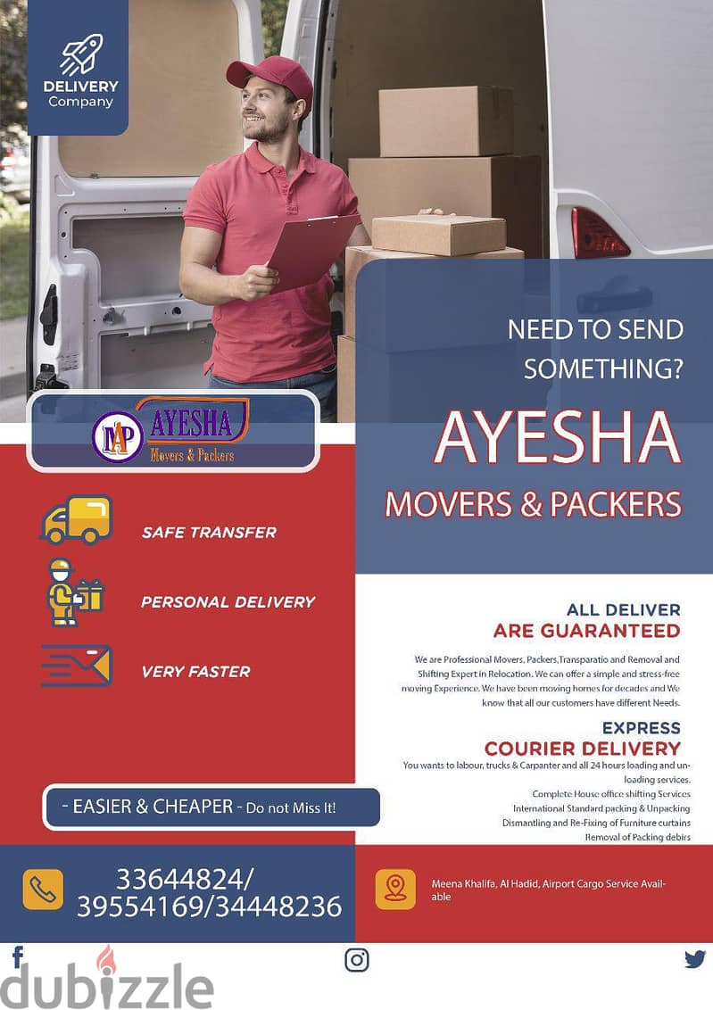 AYESHA PACKINGMOVING PROFESSIONALSERVICES LOWEST RATE SHIFTING Bah/KSA 5