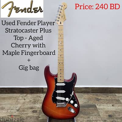 Used Fender Player Stratocaster Plus Top - Aged Cherry + Gig bag