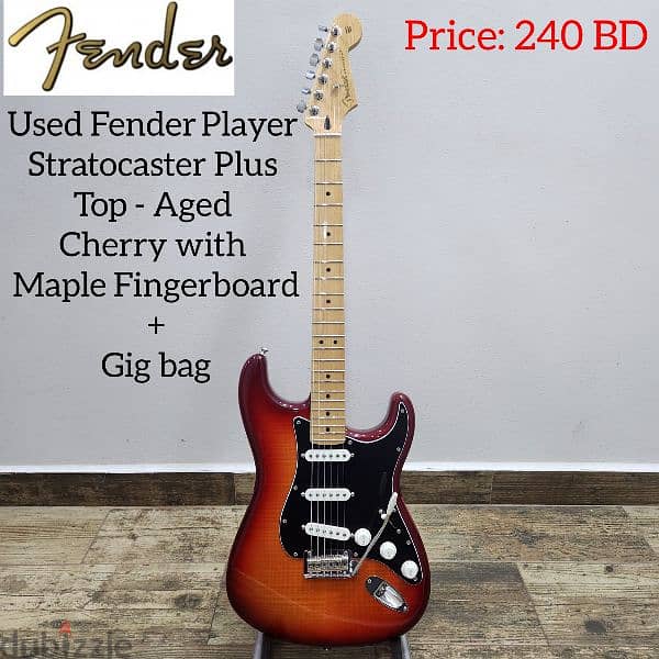 Used Fender Player Stratocaster Plus Top - Aged Cherry + Gig bag 0