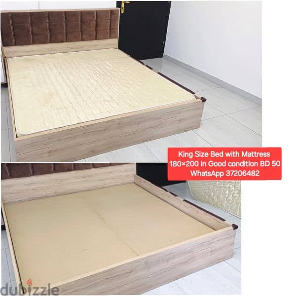 Single wooden bed with mattresss and other items for sale wd Delivery 5