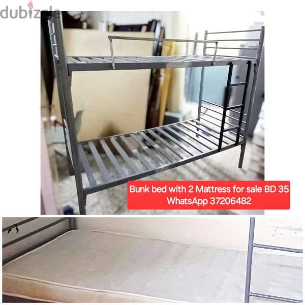 Single wooden bed with mattresss and other items for sale wd Delivery 9