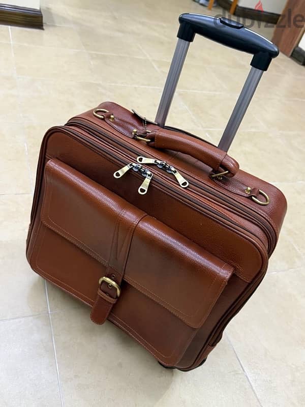 Genuine Leather Laptop Travel Bag 1