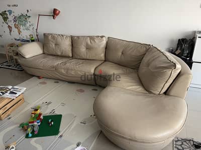 Right corner leather sofa