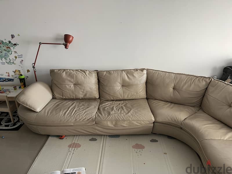 Right corner leather sofa 1