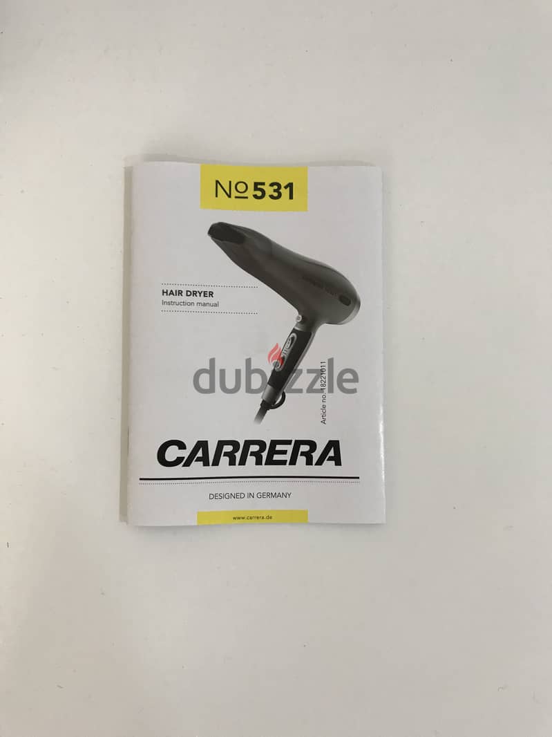 FOR SALE: Carrera NO531 Professional Hair Dryer – Powerful & Stylish! 4