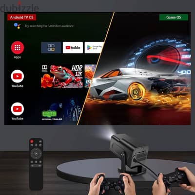 4K Gaming Smart Android Wi-Fi Projector With 2 Joystick 150"Big Screen